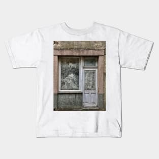 Whitewashed Windows In An Old Shop In France Kids T-Shirt